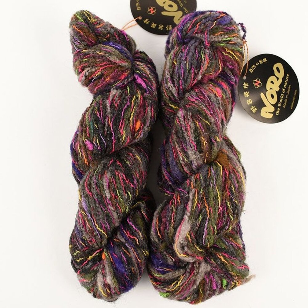 Noro Mossa Colorful Yarn 2 Skeins Wool Viscose Mohair Silk Multi-Color